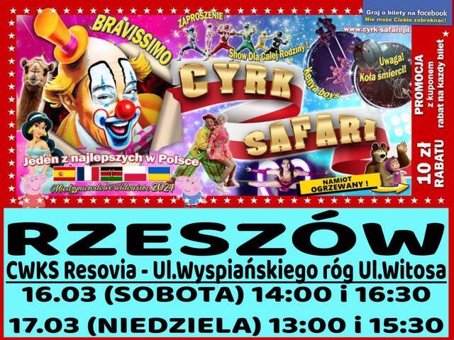 Cyrk Safari Rzeszów 2024